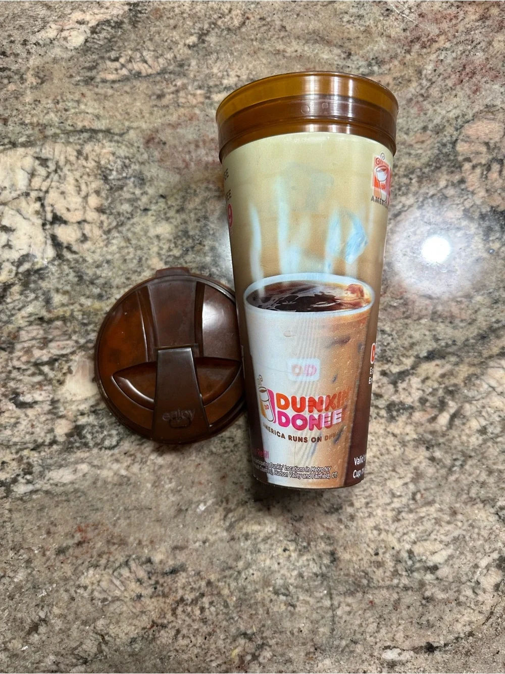 Dunkin Donuts Hologram ice Refillable Coffee Tumbler Cup Plastic 24oz 2016